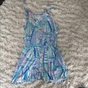 Lilly Pulitzer Blue and purple Sailboat Print Romper